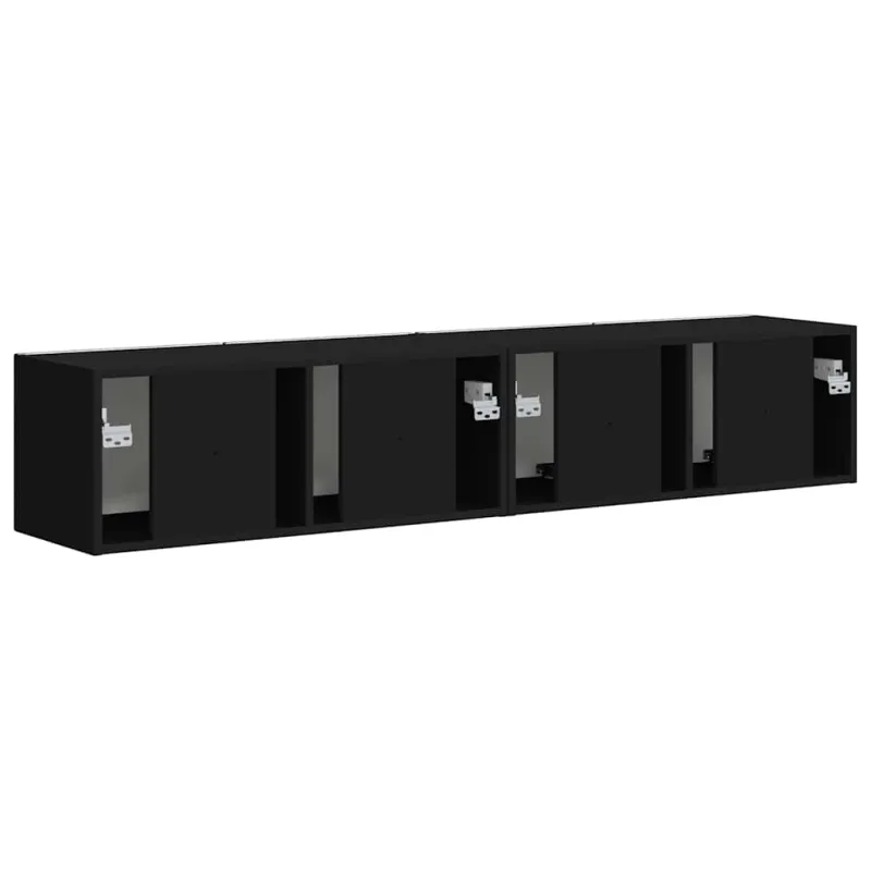 TV sieninė spintelė 2 pcs Juoda 78,5 x 31 x 29,5 cm