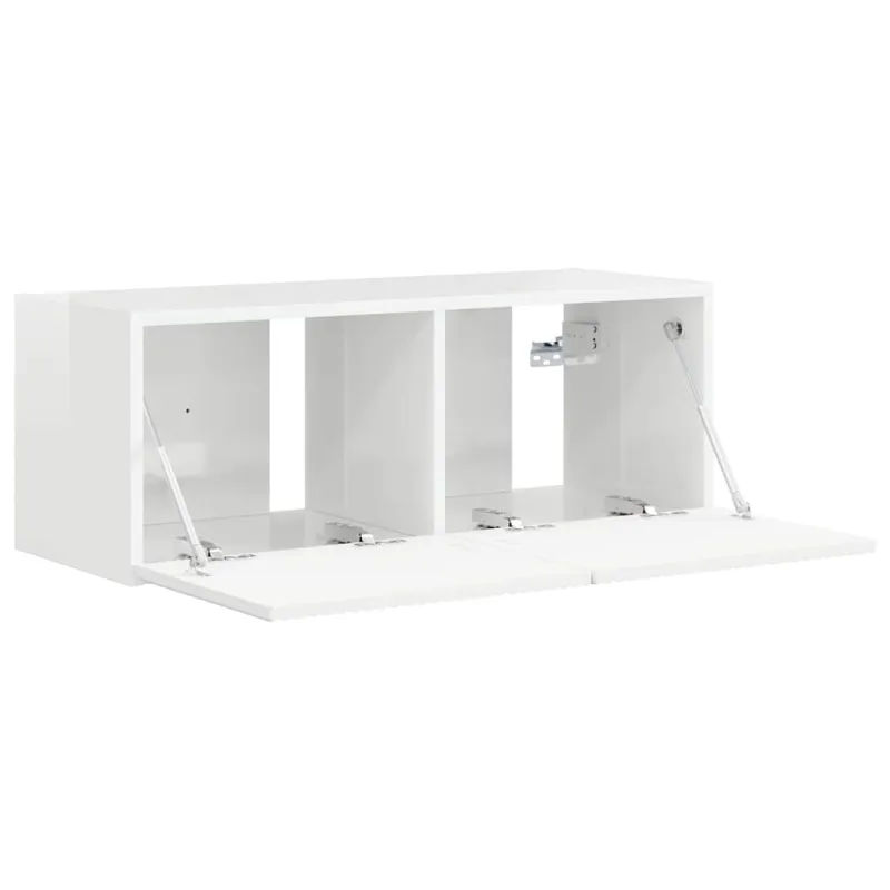 TV sieninė spintelė Blizgus baltas 78,5 x 31 x 29,5 cm