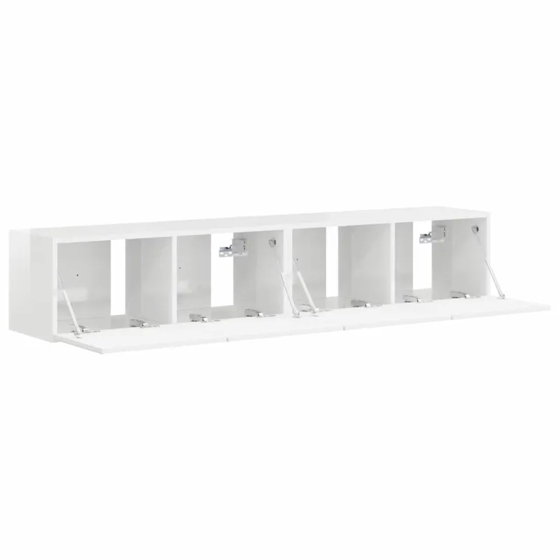 TV sieninė spintelė 2 pcs Blizgus baltas 78,5 x 31 x 29,5 cm