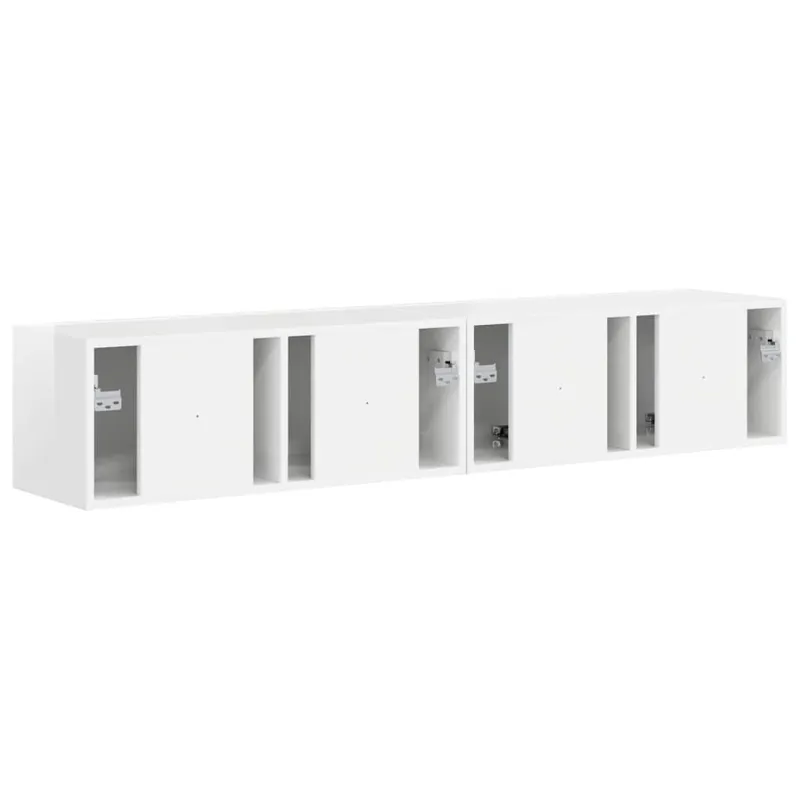 TV sieninė spintelė 2 pcs Blizgus baltas 78,5 x 31 x 29,5 cm