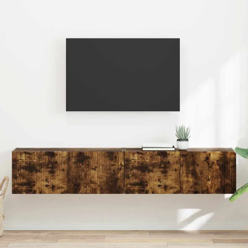 TV sieninė spintelė 2 pcs Rūkyta ąžuolas 78,5 x 31 x 29,5 cm