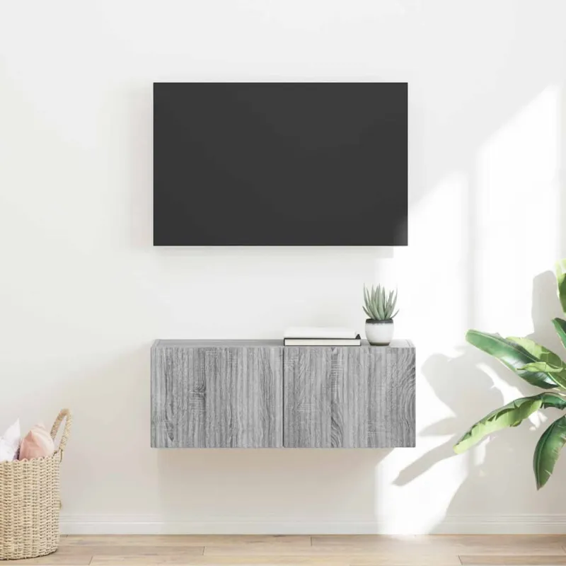TV sieninė spintelė Pilkas Sonoma 78,5 x 31 x 29,5 cm