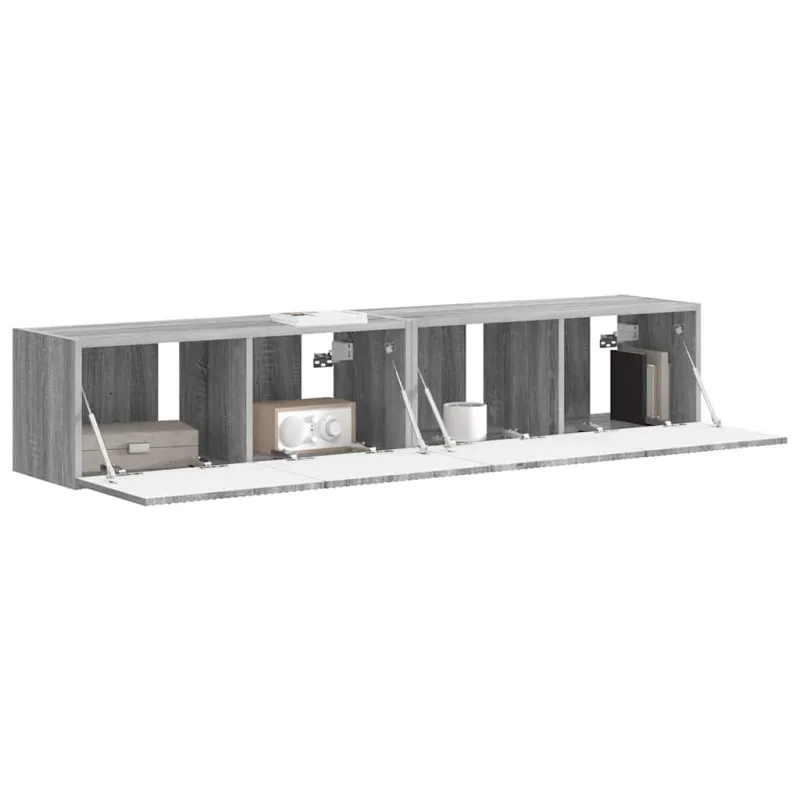TV sieninė spintelė 2 pcs Pilkas Sonoma 78,5 x 31 x 29,5 cm