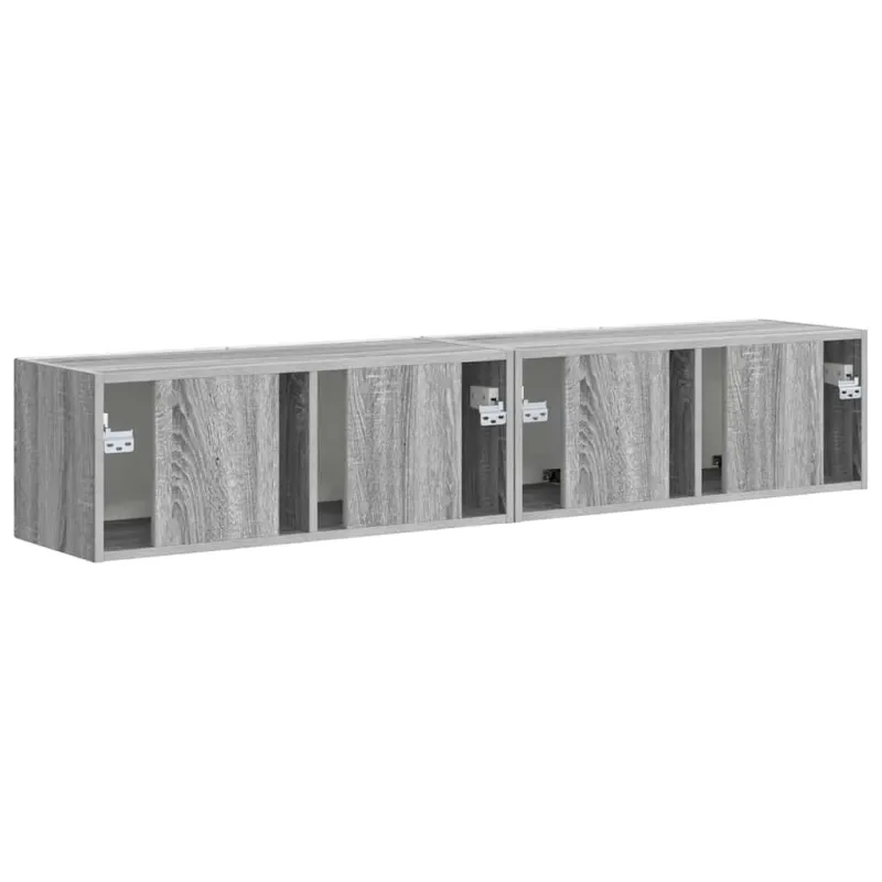 TV sieninė spintelė 2 pcs Pilkas Sonoma 78,5 x 31 x 29,5 cm