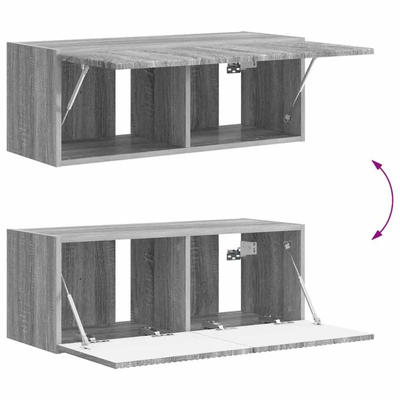 TV sieninė spintelė 2 pcs Pilkas Sonoma 78,5 x 31 x 29,5 cm