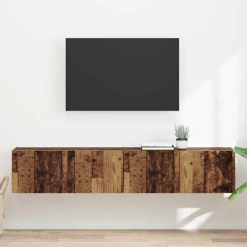 TV sieninė spintelė 2 pcs Senovinis medis 78,5 x 31 x 29,5 cm