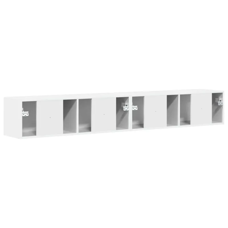 TV sieninė spintelė 2 pcs Blizgus baltas 98 x 31 x 29,5 cm