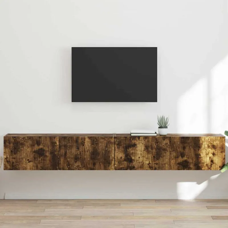 TV sieninė spintelė 2 pcs Rūkyta ąžuolas 98 x 31 x 29,5 cm