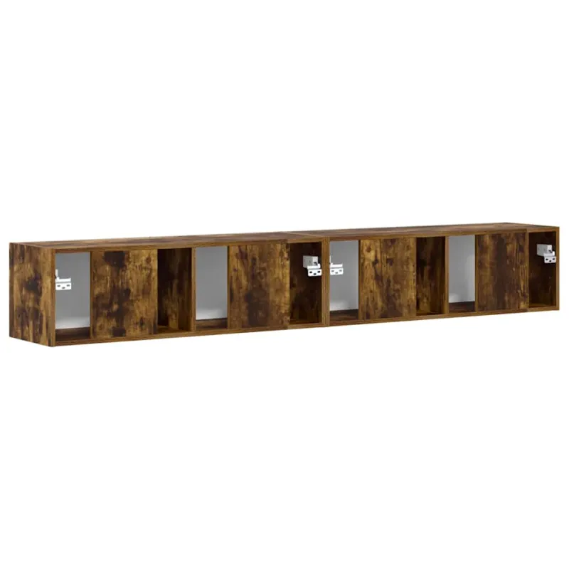 TV sieninė spintelė 2 pcs Rūkyta ąžuolas 98 x 31 x 29,5 cm