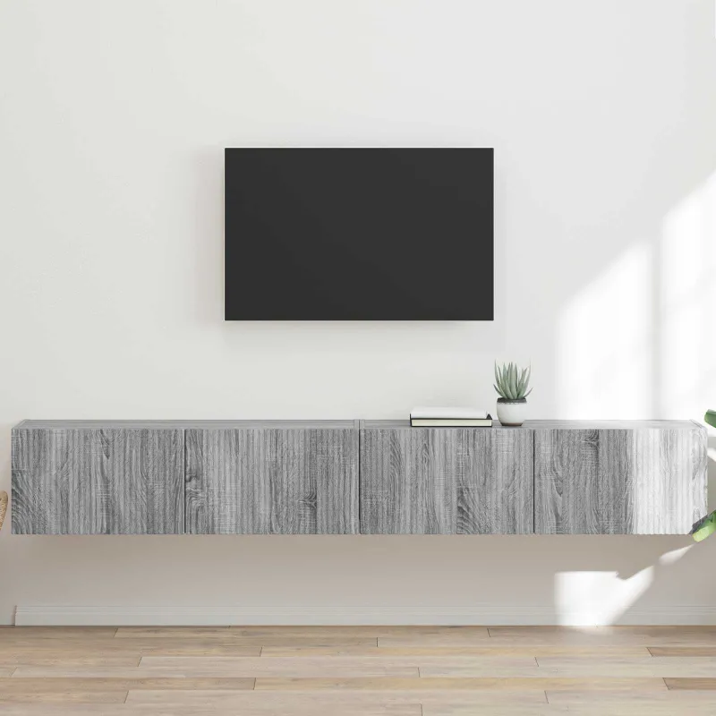 TV sieninė spintelė 2 pcs Pilkas Sonoma 98 x 31 x 29,5 cm