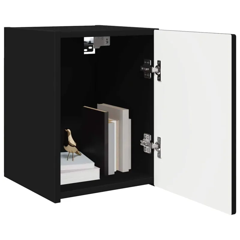 TV sieninė spintelė 2 pcs Juoda 30 x 31 x 40 cm