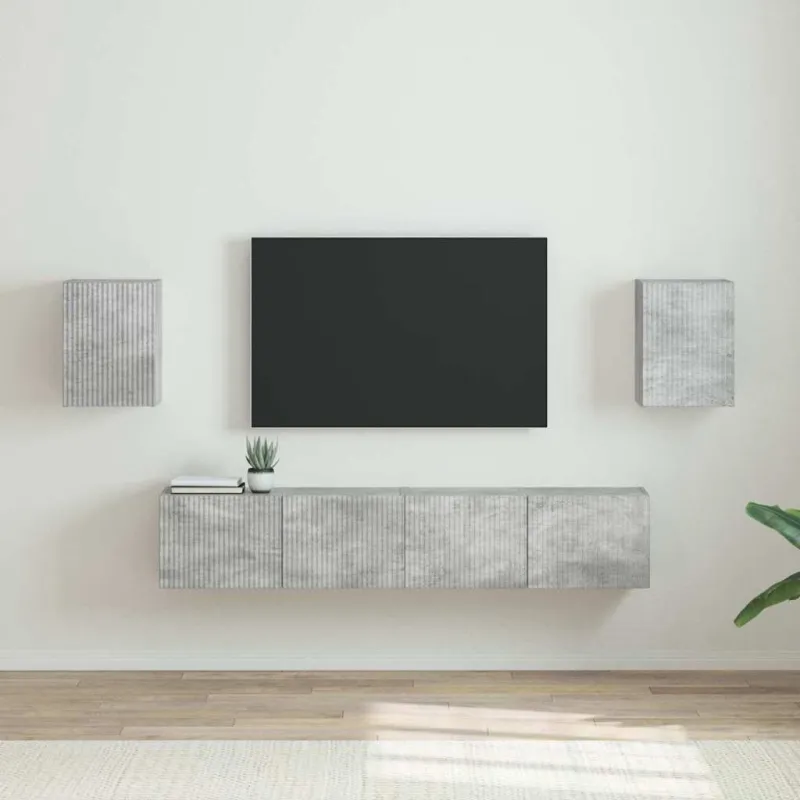 TV sieninė spintelė 2 pcs Betoninė 30 x 31 x 40 cm