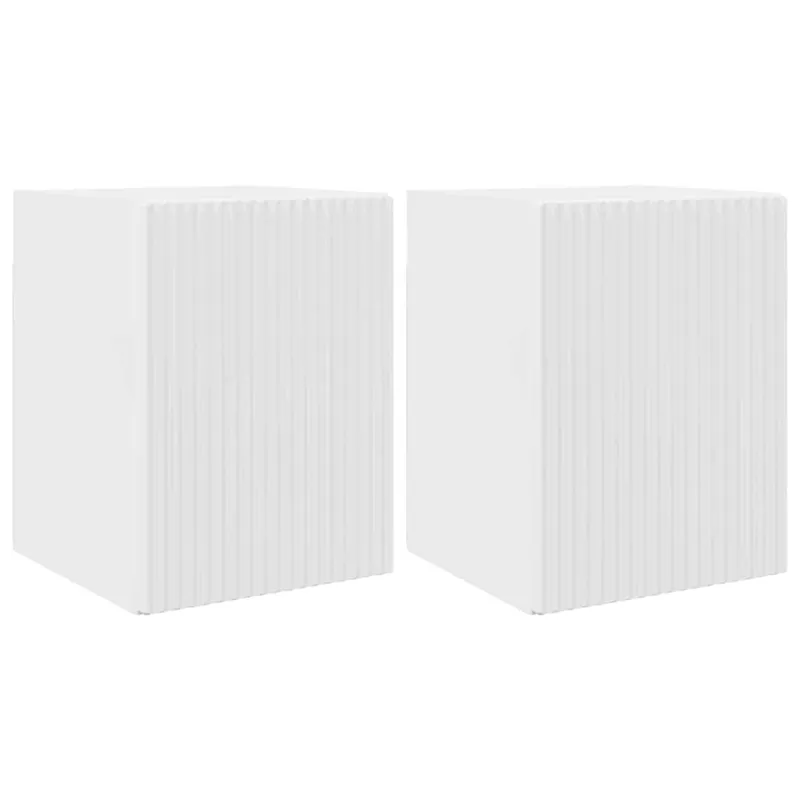 TV sieninė spintelė 2 pcs Blizgus baltas 30 x 31 x 40 cm