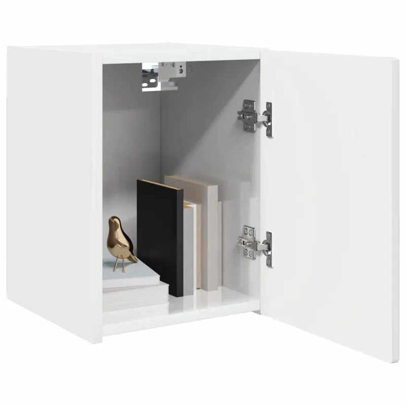 TV sieninė spintelė 2 pcs Blizgus baltas 30 x 31 x 40 cm