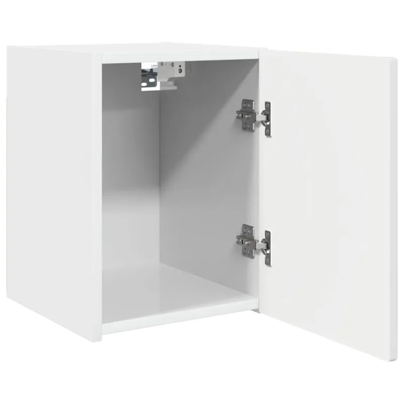 TV sieninė spintelė 2 pcs Blizgus baltas 30 x 31 x 40 cm