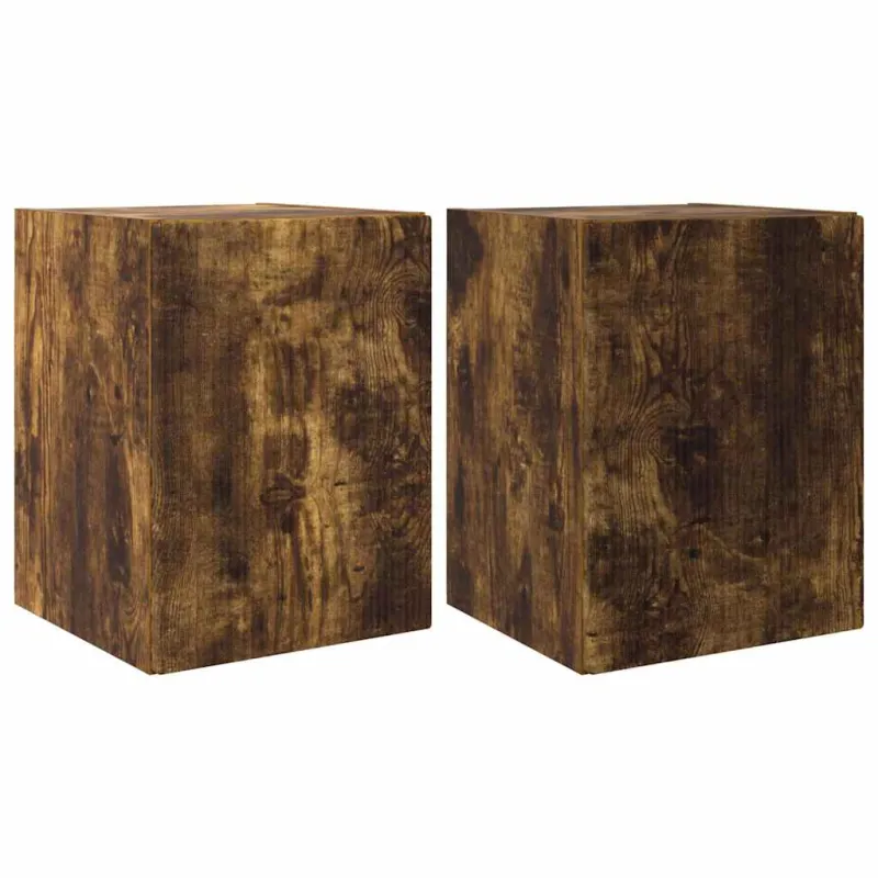 TV sieninė spintelė 2 pcs Rūkyta ąžuolas 30 x 31 x 40 cm