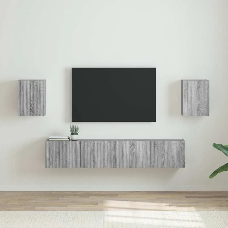 TV sieninė spintelė 2 pcs Pilkas Sonoma 30 x 31 x 40 cm