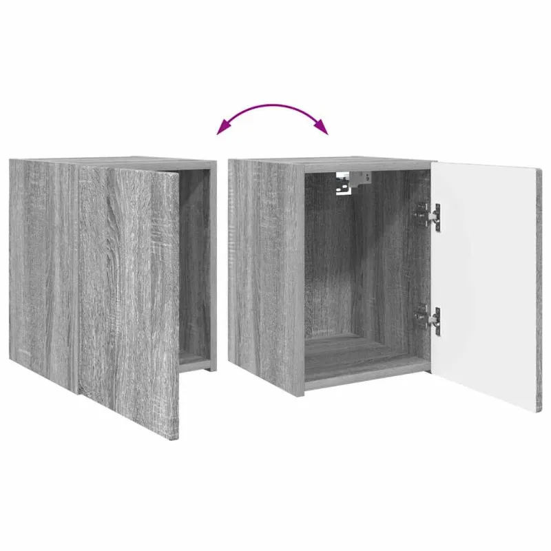 TV sieninė spintelė 2 pcs Pilkas Sonoma 30 x 31 x 40 cm