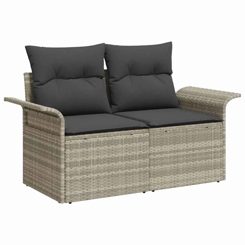 Sodo sohvaryhmä säilytystilalla, 10 osaa, harmaa polyrataani