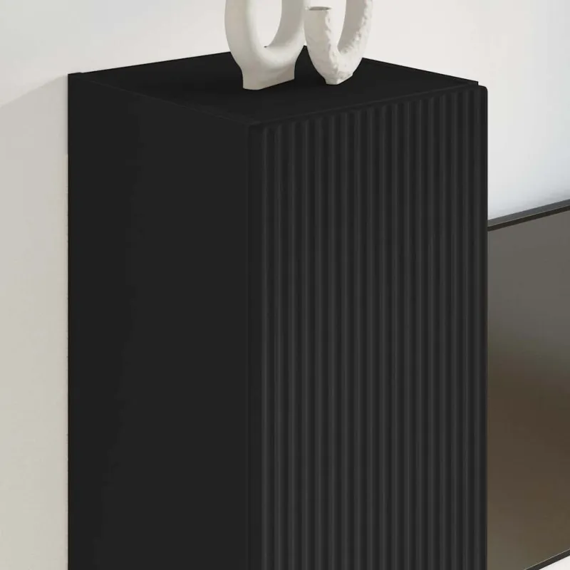 TV sieninė spintelė Juoda 30 x 31 x 60 cm Apdirbta mediena