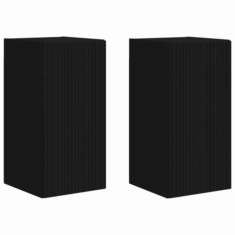 TV sieninė spintelė 2 pcs Juoda 30 x 31 x 60 cm