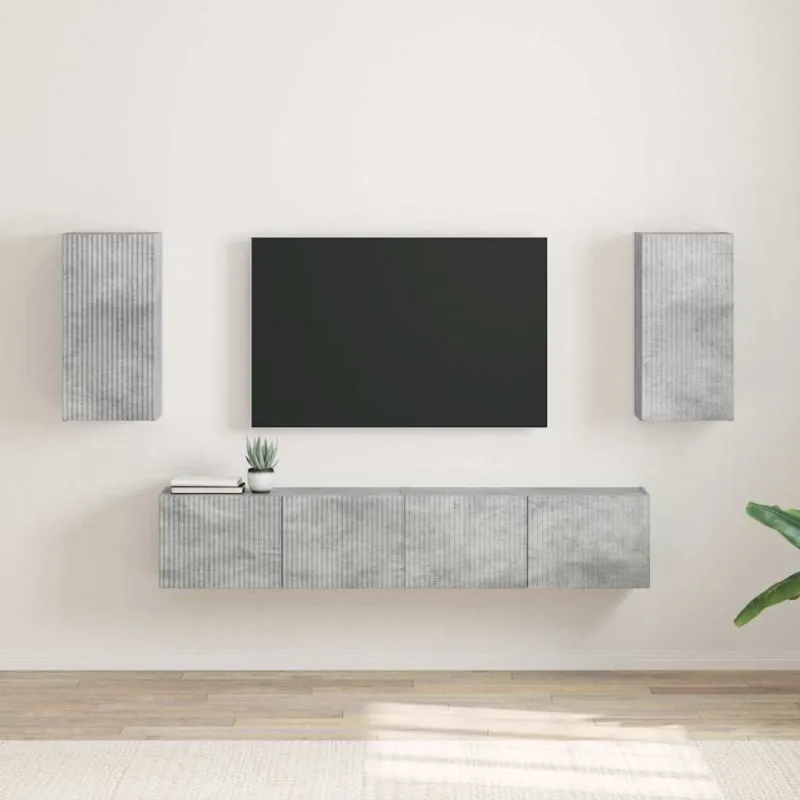 TV sieninė spintelė 2 pcs Betoninė 30 x 31 x 60 cm