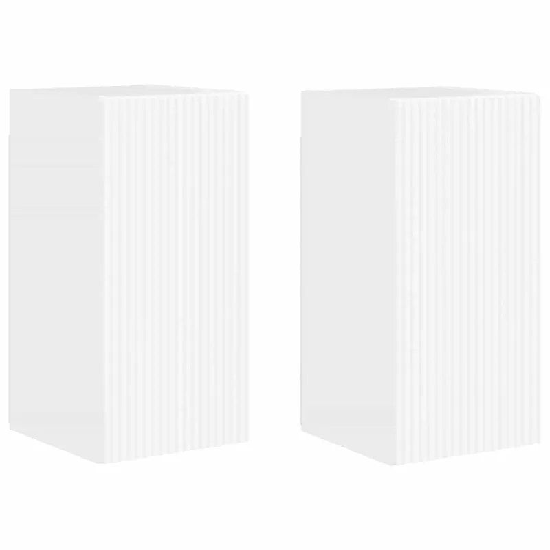 TV sieninė spintelė 2 pcs Blizgus baltas 30 x 31 x 60 cm