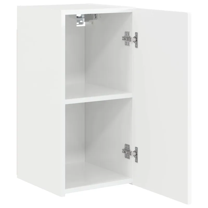 TV sieninė spintelė 2 pcs Blizgus baltas 30 x 31 x 60 cm