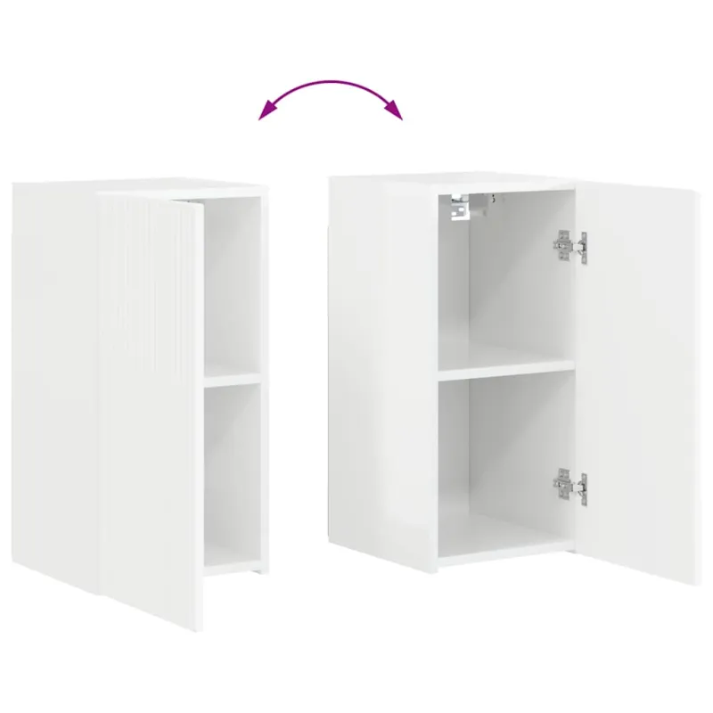 TV sieninė spintelė 2 pcs Blizgus baltas 30 x 31 x 60 cm