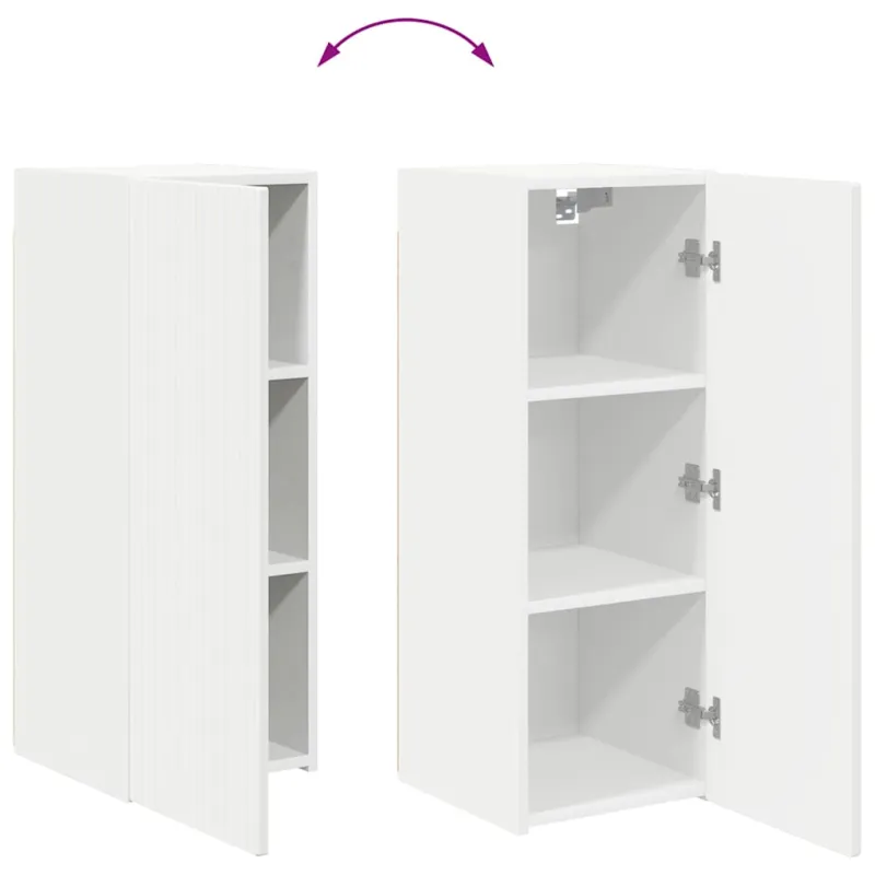 TV sieninė spintelė 2 pcs Balta 30 x 31 x 80 cm