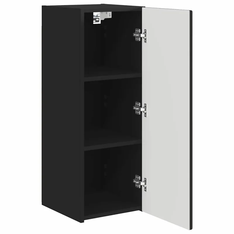 TV sieninė spintelė 2 pcs Juoda 30 x 31 x 80 cm