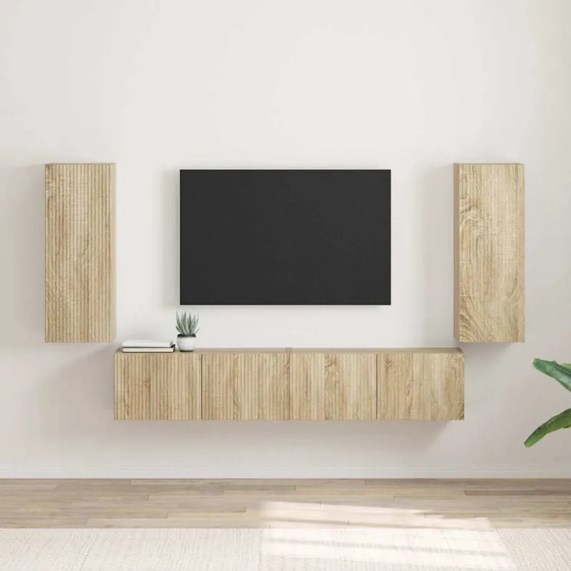 TV sieninė spintelė 2 pcs Sonoma 30 x 31 x 80 cm