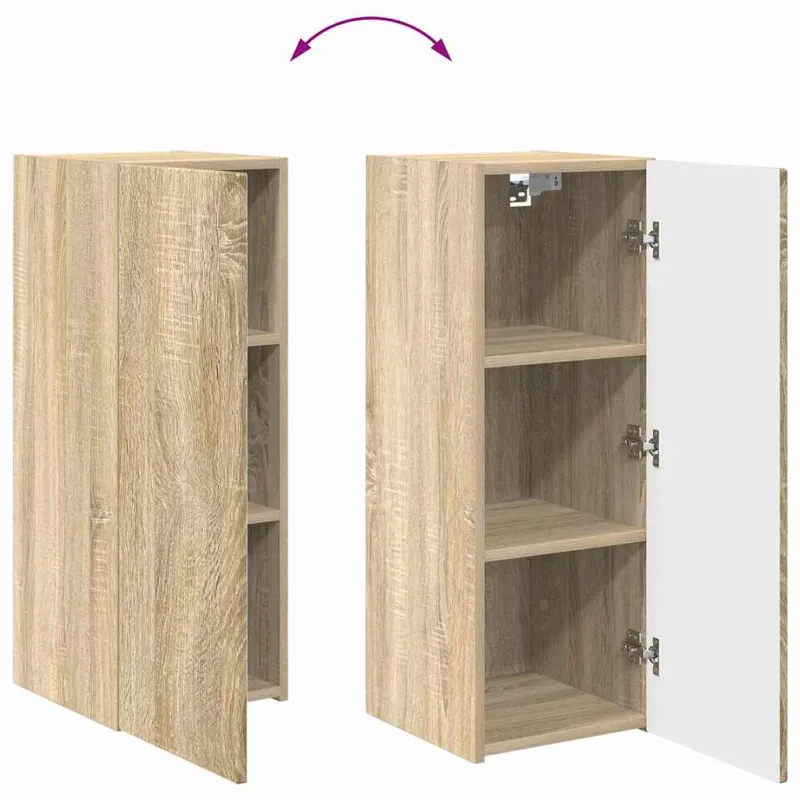 TV sieninė spintelė 2 pcs Sonoma 30 x 31 x 80 cm