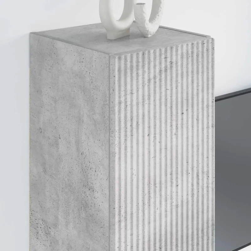 TV sieninė spintelė Betoninė 30 x 31 x 80 cm Apdirbta mediena