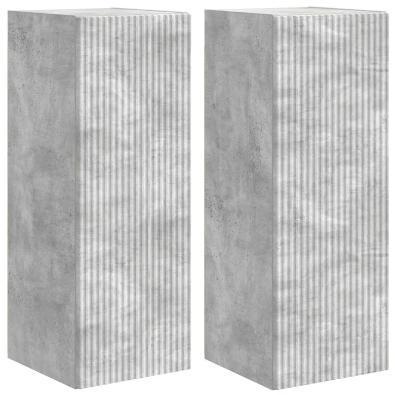TV sieninė spintelė 2 pcs Betoninė 30 x 31 x 80 cm