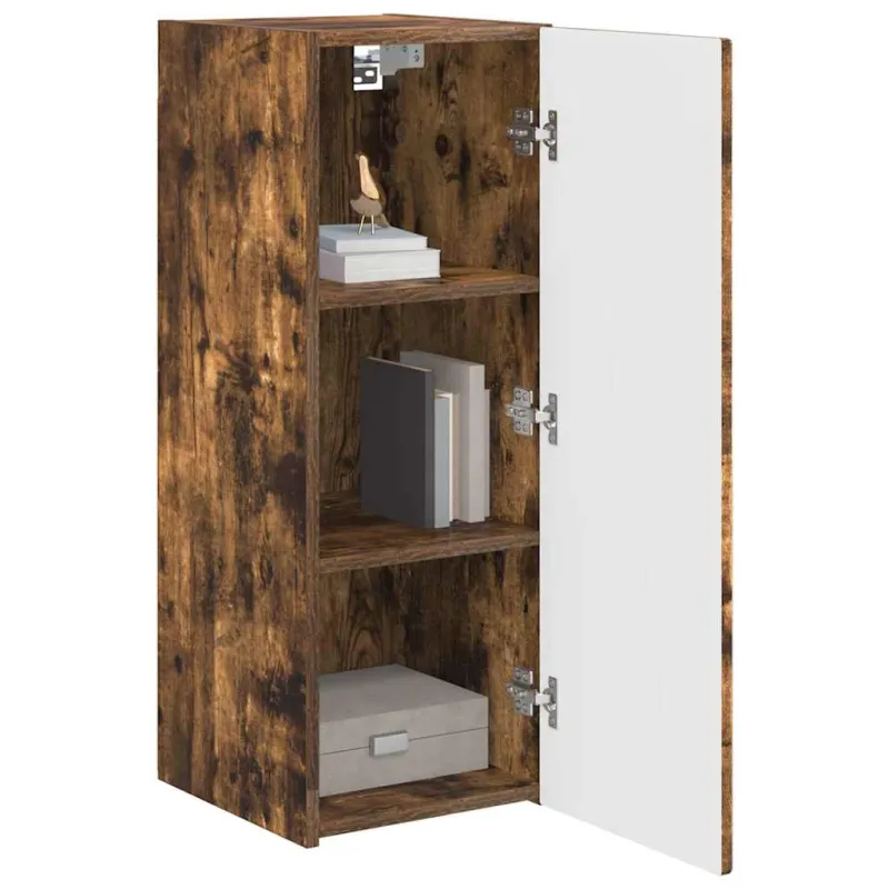 TV sieninė spintelė 2 pcs Rūkyta ąžuolas 30 x 31 x 80 cm