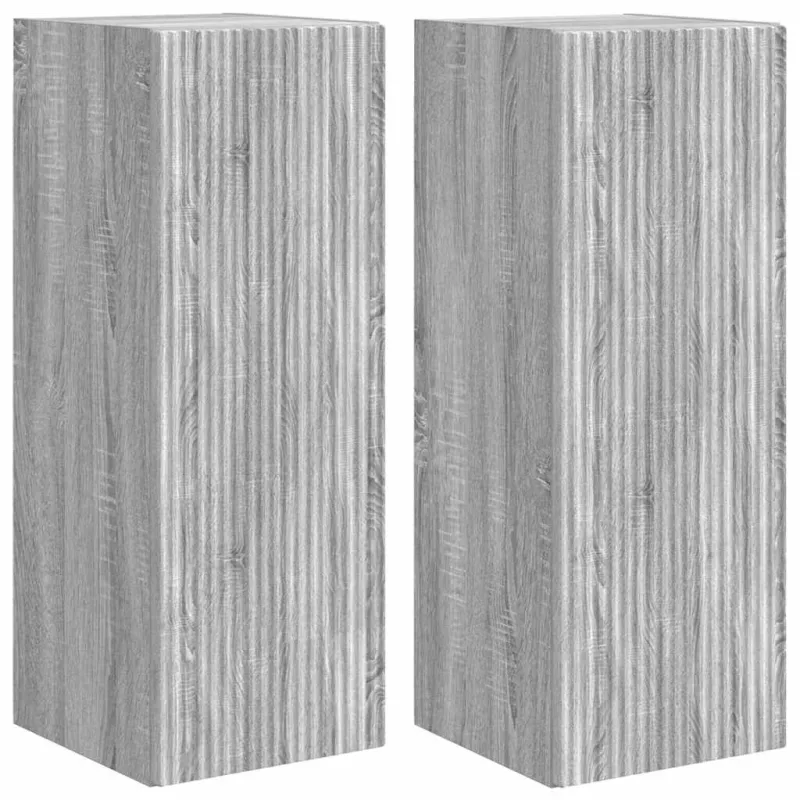 TV sieninė spintelė 2 pcs Pilkas Sonoma 30 x 31 x 80 cm