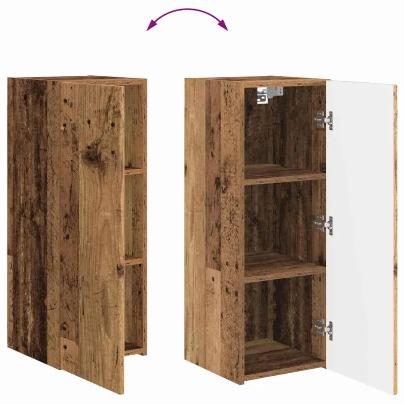 TV sieninė spintelė 2 pcs Senovinis medis 30 x 31 x 80 cm