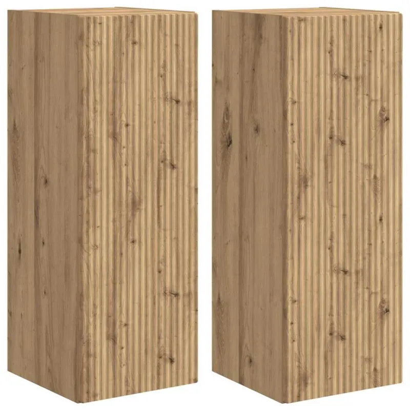 TV sieninė spintelė 2 pcs Meistrų ąžuolas 30 x 31 x 80 cm