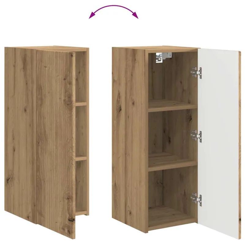 TV sieninė spintelė 2 pcs Meistrų ąžuolas 30 x 31 x 80 cm