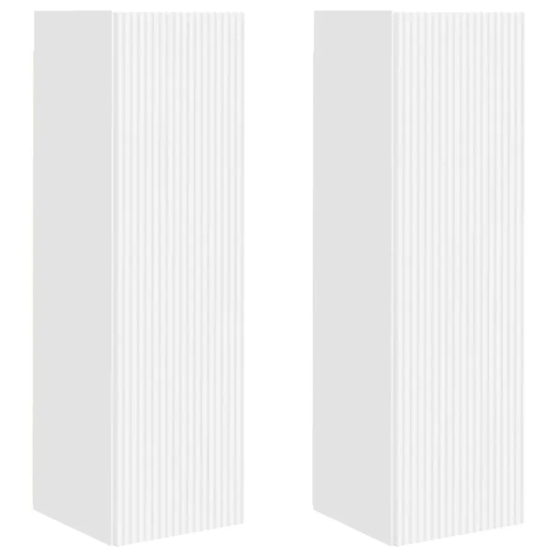 TV sieninė spintelė 2 pcs Balta 30 x 31 x 100 cm