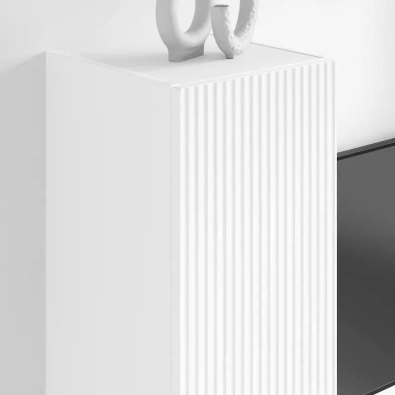 TV sieninė spintelė 2 pcs Balta 30 x 31 x 100 cm
