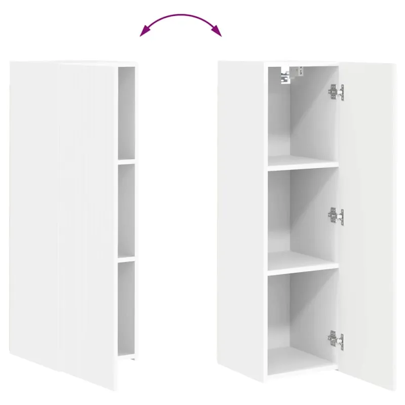 TV sieninė spintelė 2 pcs Balta 30 x 31 x 100 cm