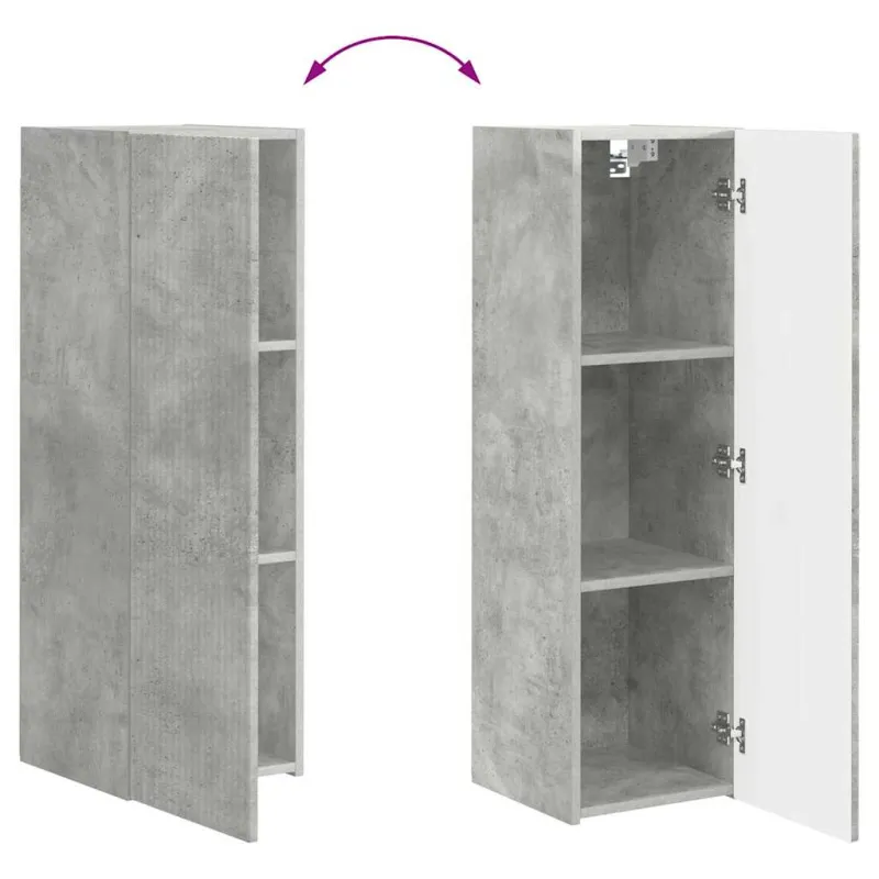 TV sieninė spintelė 2 pcs Betoninė 30 x 31 x 100 cm
