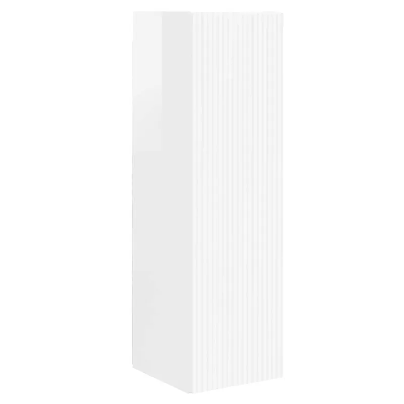TV sieninė spintelė 2 pcs Blizgus baltas 30 x 31 x 100 cm