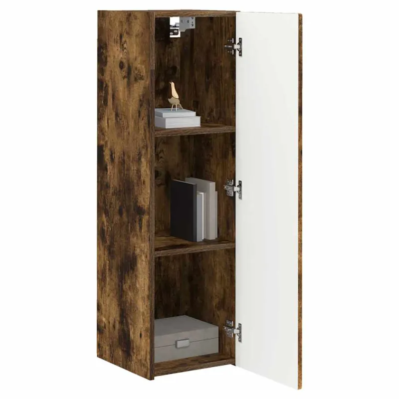 TV sieninė spintelė 2 pcs Rūkyta ąžuolas 30 x 31 x 100 cm