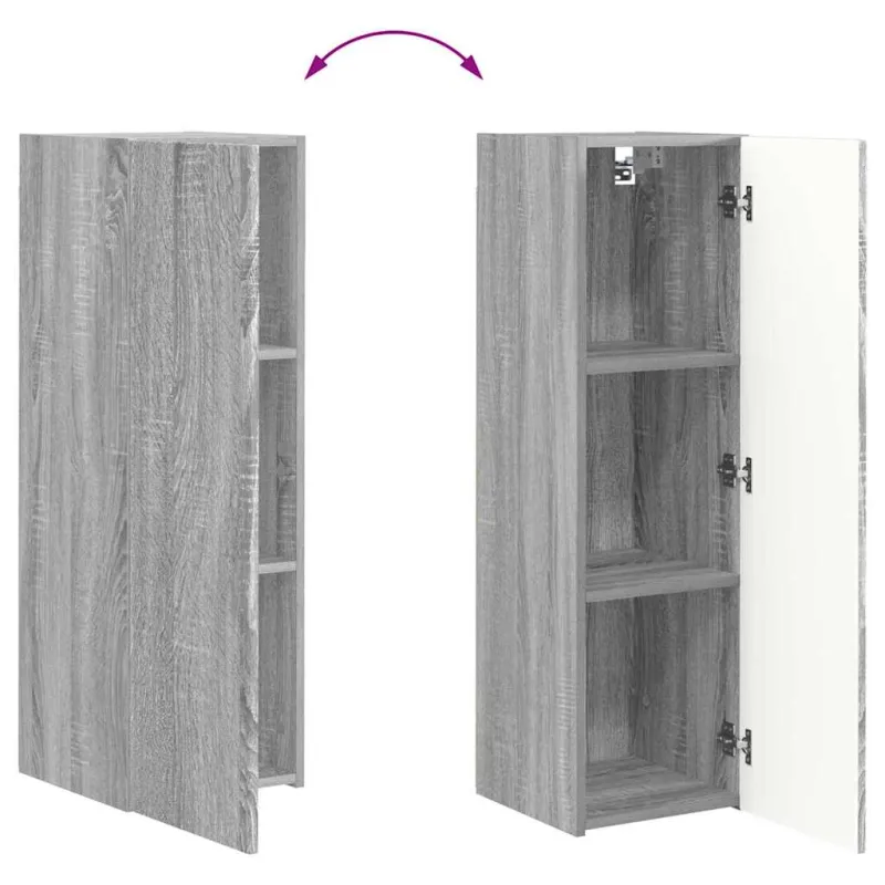 TV sieninė spintelė 2 pcs Pilkas Sonoma 30 x 31 x 100 cm