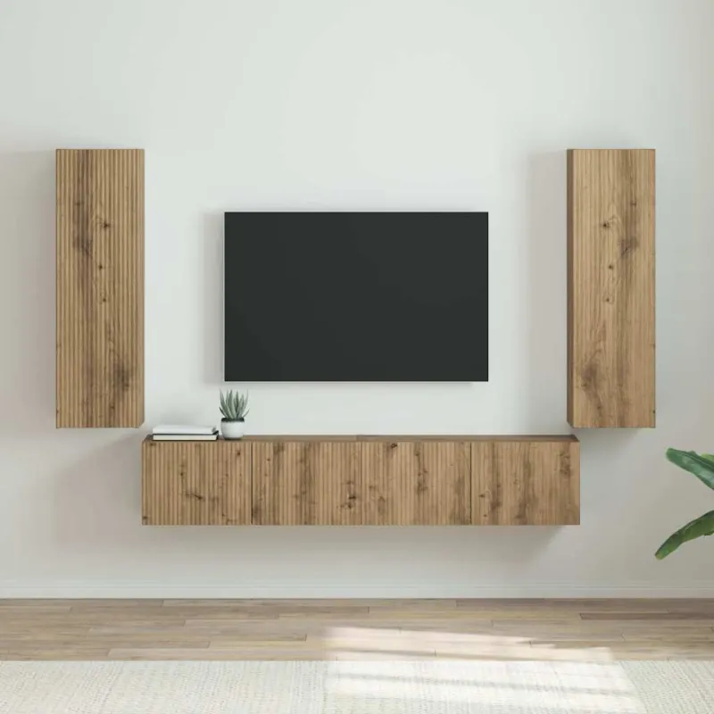 TV sieninė spintelė 2 pcs Meistrų ąžuolas 30 x 31 x 100 cm