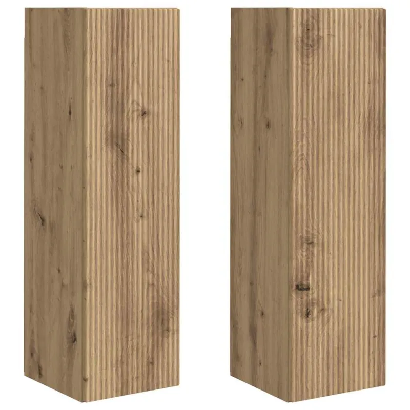 TV sieninė spintelė 2 pcs Meistrų ąžuolas 30 x 31 x 100 cm