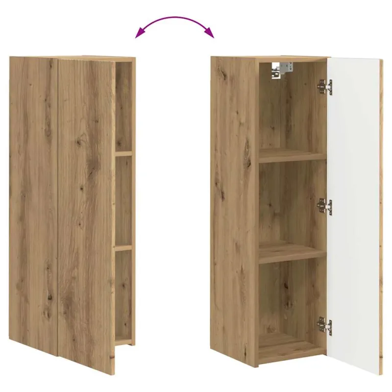 TV sieninė spintelė 2 pcs Meistrų ąžuolas 30 x 31 x 100 cm